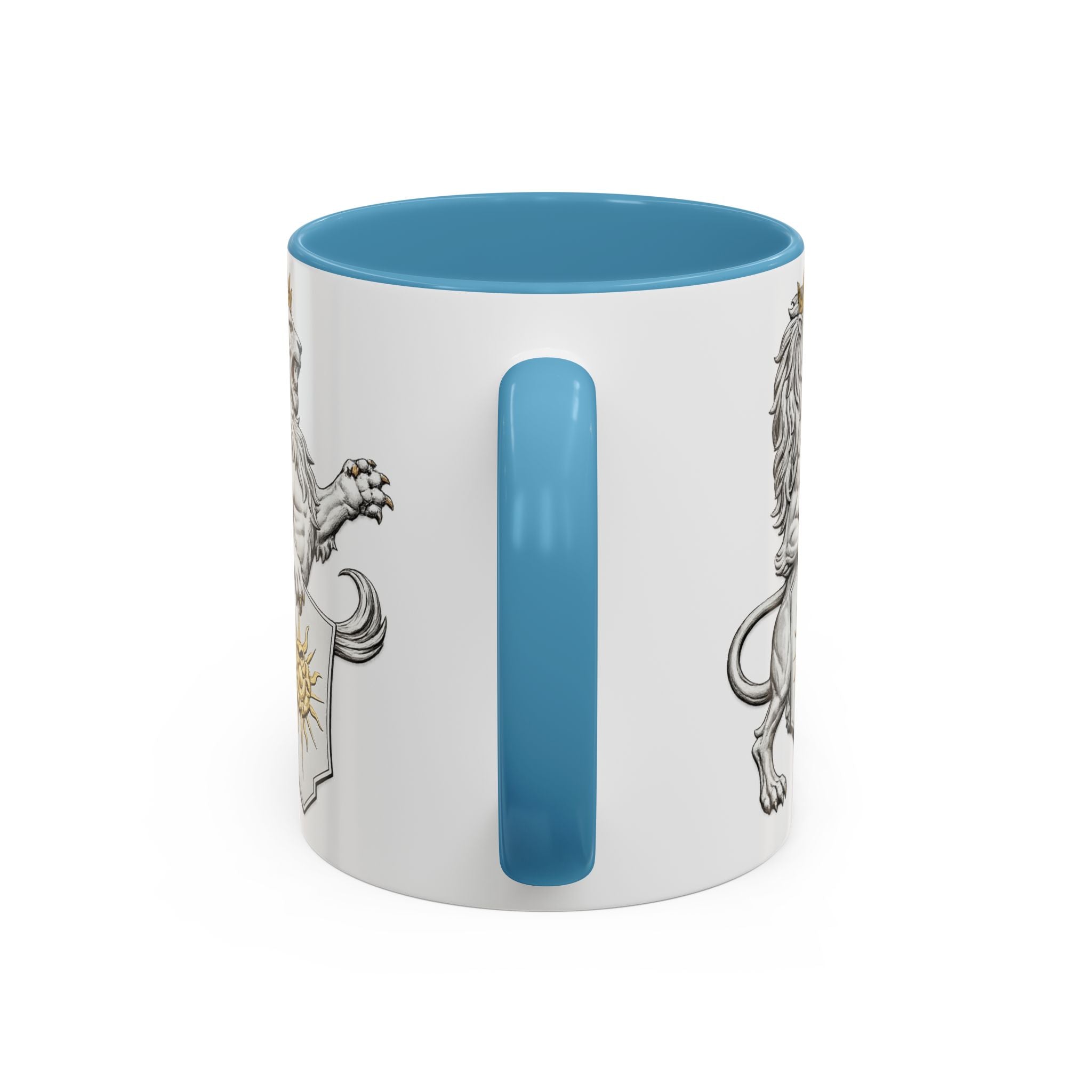 Royal Lion Crest Coffee Mug — Heraldic Crowned Lion Design (11/15oz)