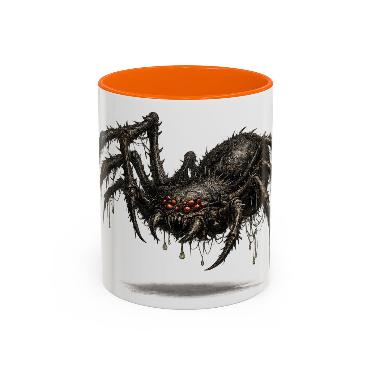Spider Horror Accent Coffee Mug — Creepy Red-Eyed Arachnid Design (11/15oz)