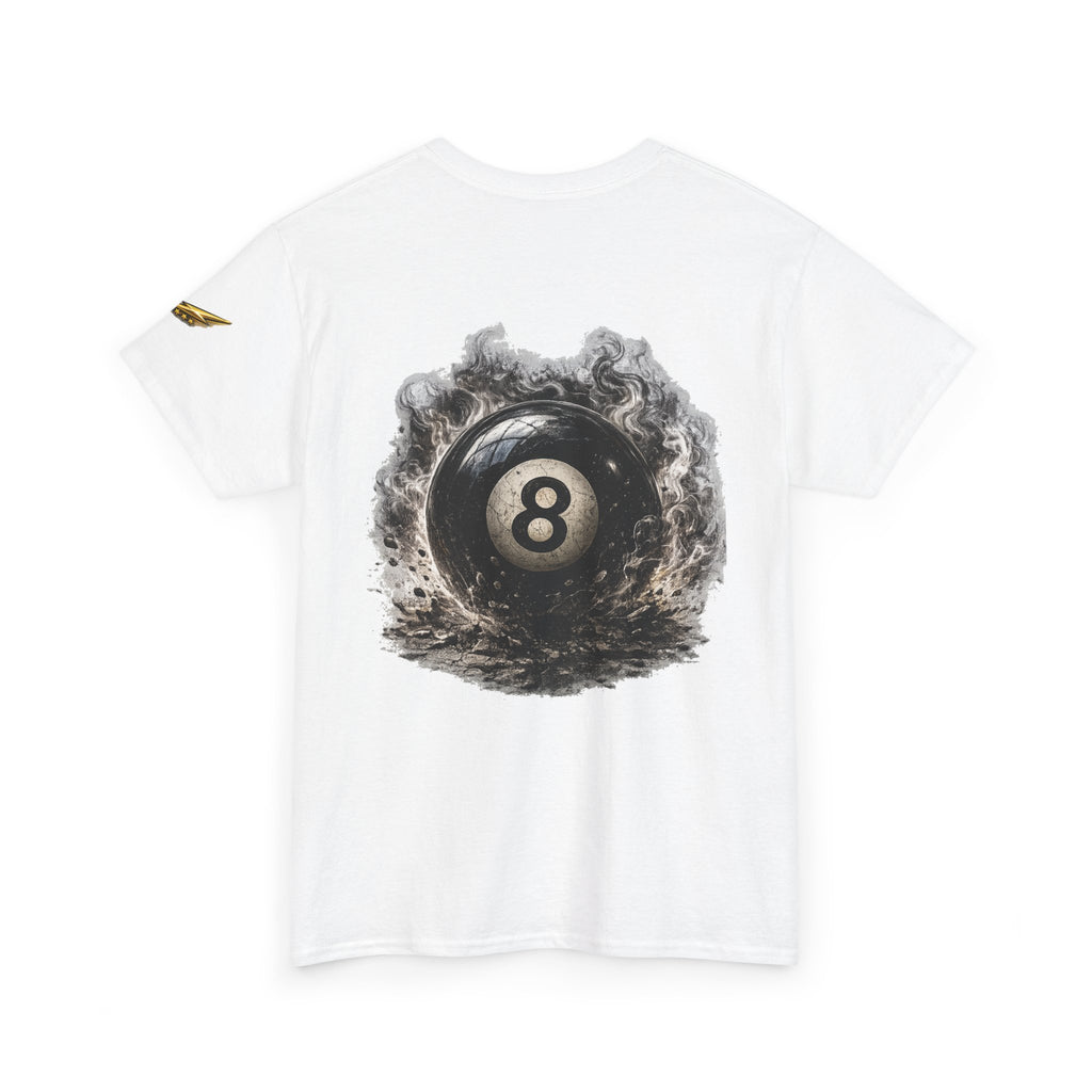 8-Ball Graphic Tee — Smoky Pool Ball Back Print T-Shirt