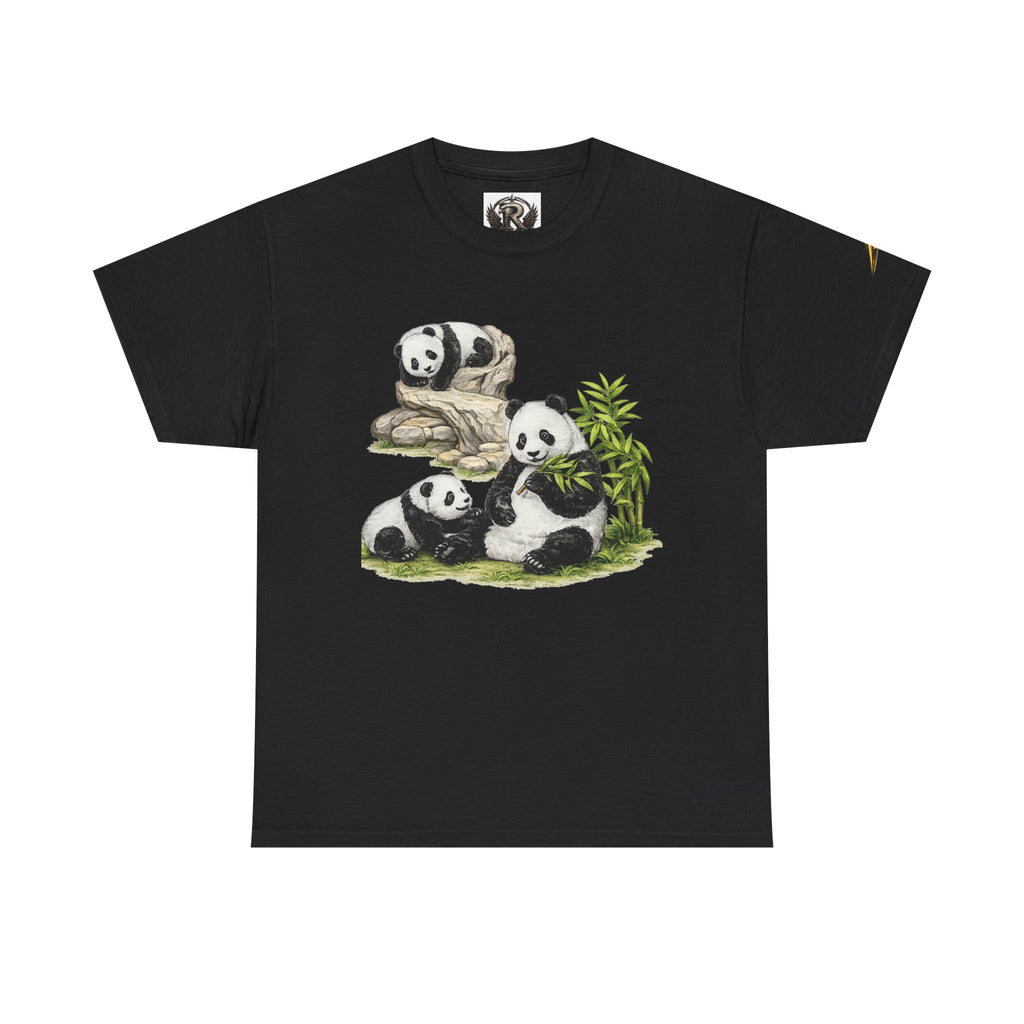 Pandas Relaxing Graphic Tee — Cute Bamboo Panda Illustration T-Shirt