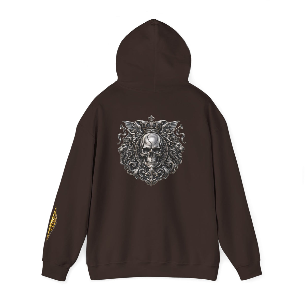 Skull Crest Hoodie – Gothic Ornate Skull Back Graphic Sweatshirt