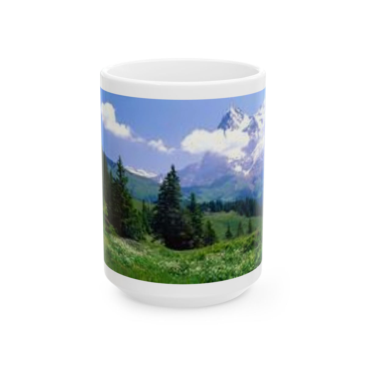 Scenic Mountain Landscape Ceramic Mug – Nature Coffee Cup (11oz, 15oz)
