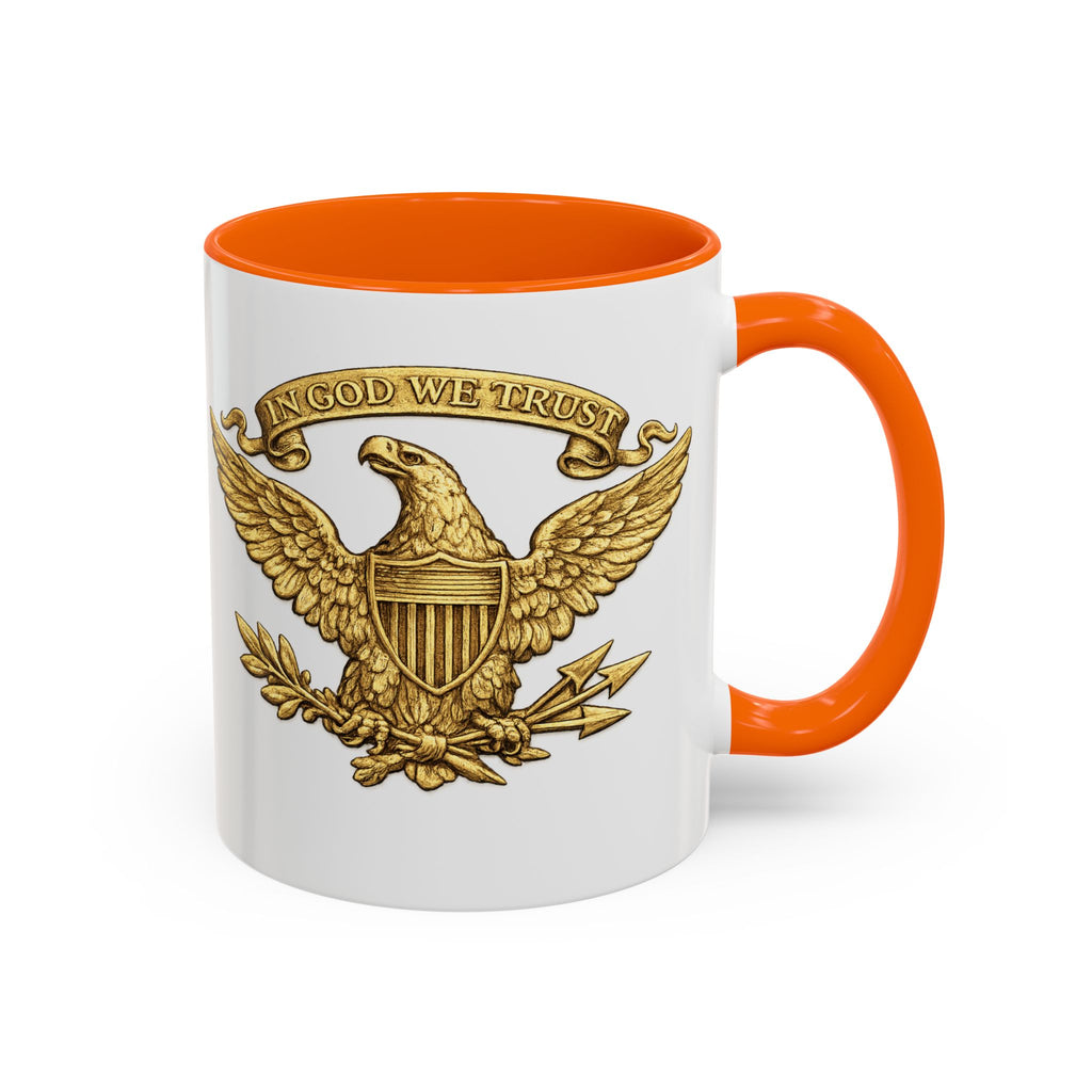 Gold Eagle 'In God We Trust' Accent Coffee Mug — Patriotic 11/15oz