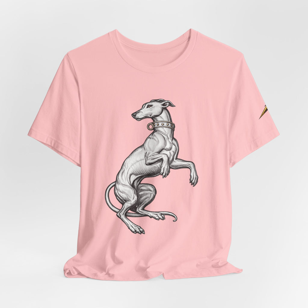 Greyhound Illustration T‑Shirt — Elegant Whippet Dog Art Tee