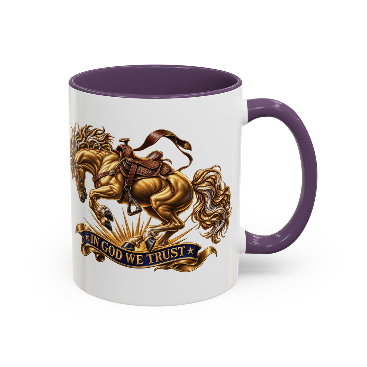 In God We Trust Golden Horse Accent Coffee Mug