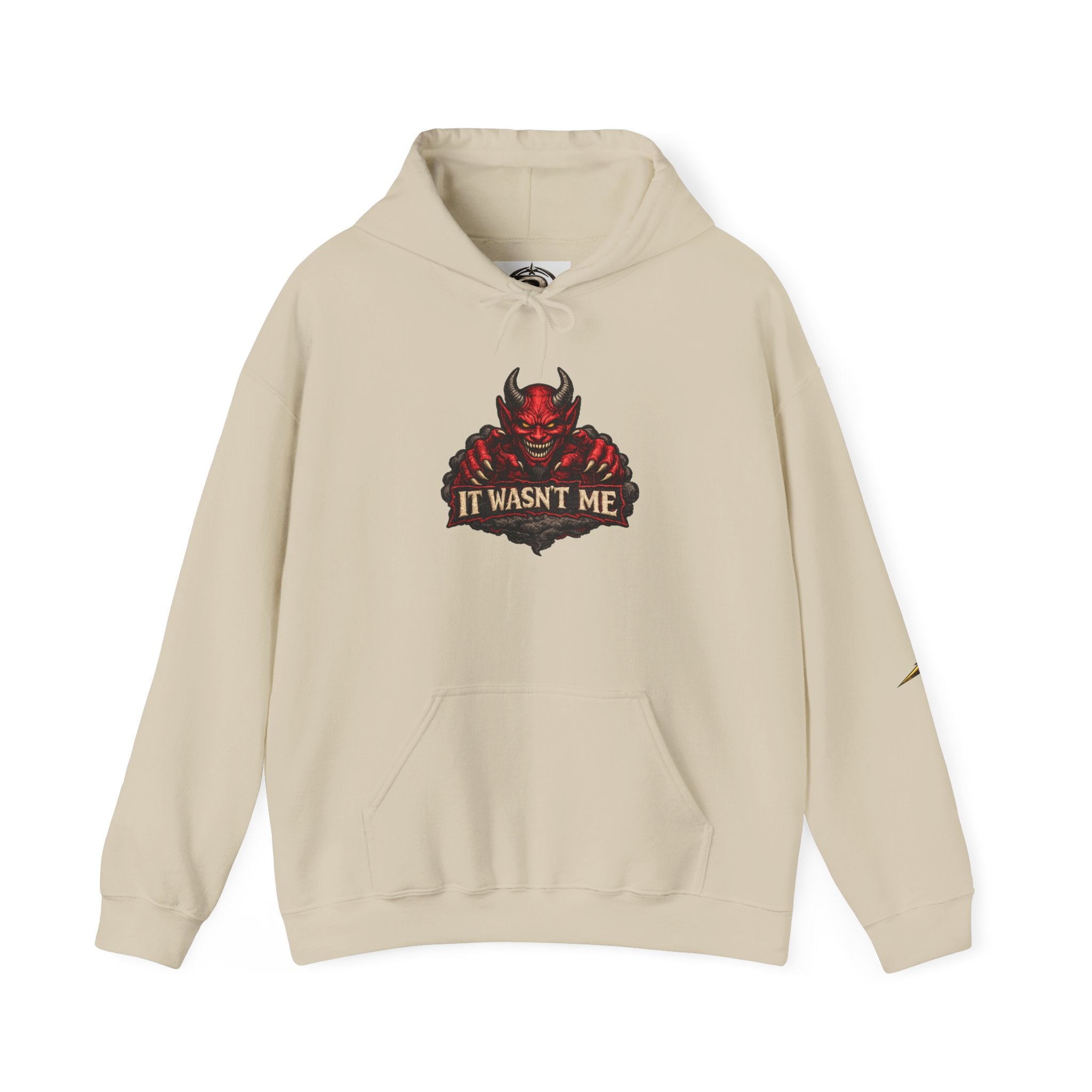 Devil Graphic Hoodie — "It Wasn't Me" Funny Devil Pullover