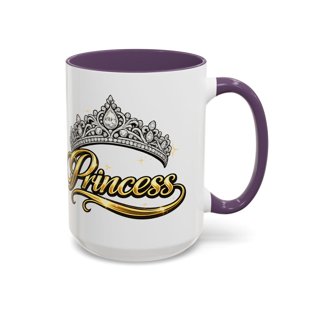 Princess Crown Accent Coffee Mug — Gold Script 11/15oz