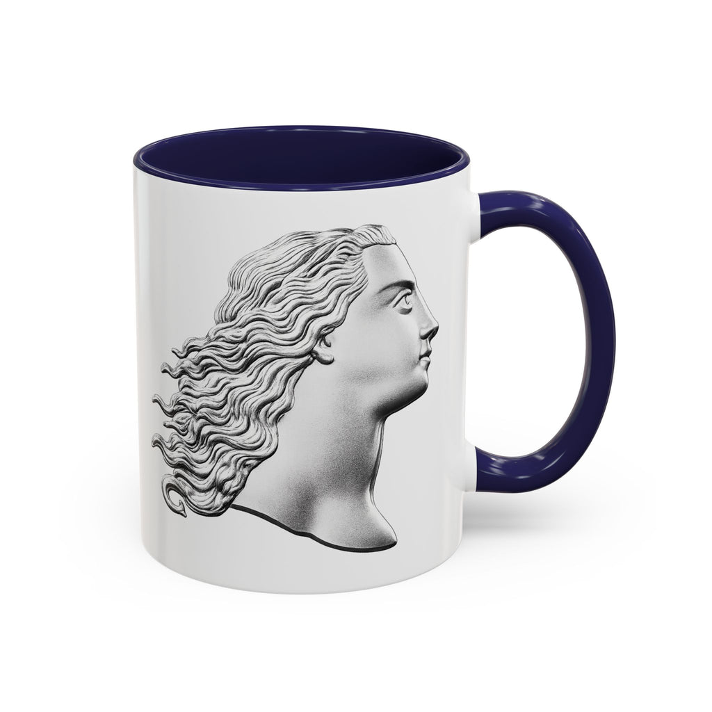 Classical Profile Accent Coffee Mug — Greek Goddess Bust Design (11/15oz)
