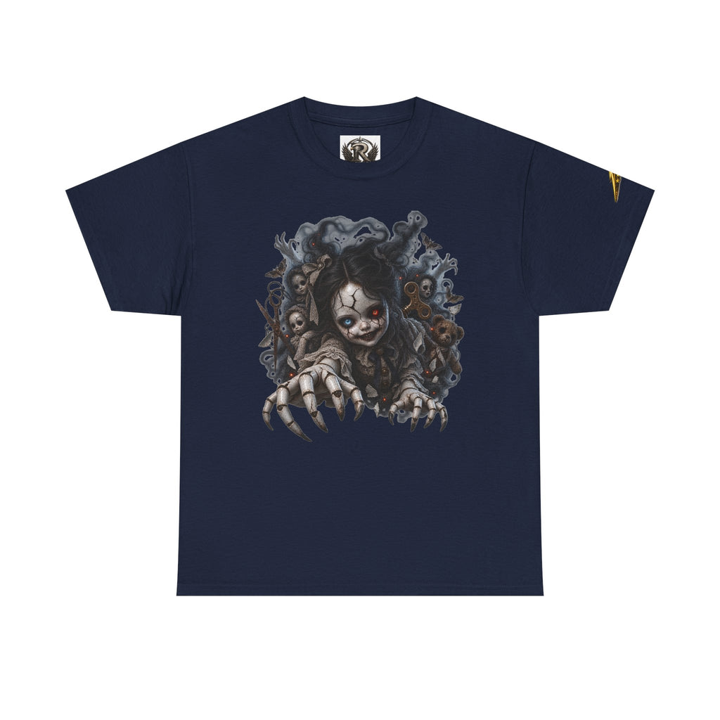 Creepy Claw Doll Graphic Tee — Dark Horror Monster Shirt