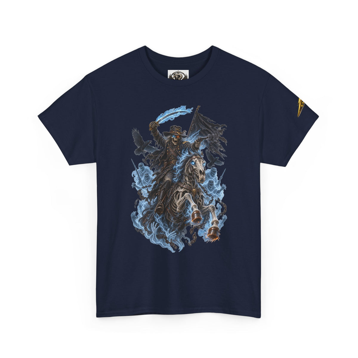 Grim Rider Graphic Tee — Ghostly Horseman Illustration Shirt