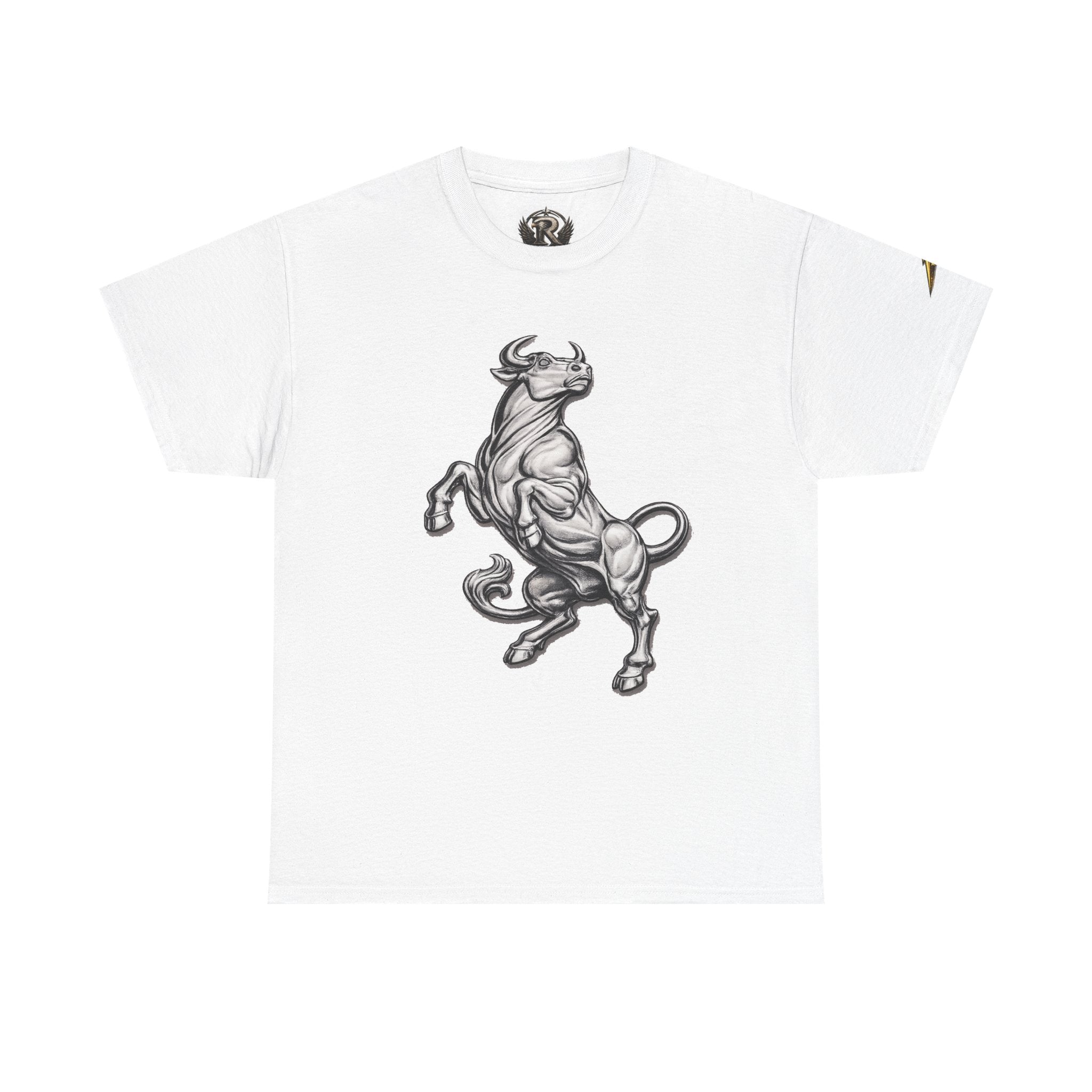Bull Graphic T-Shirt — Rearing Ox Illustration Tee