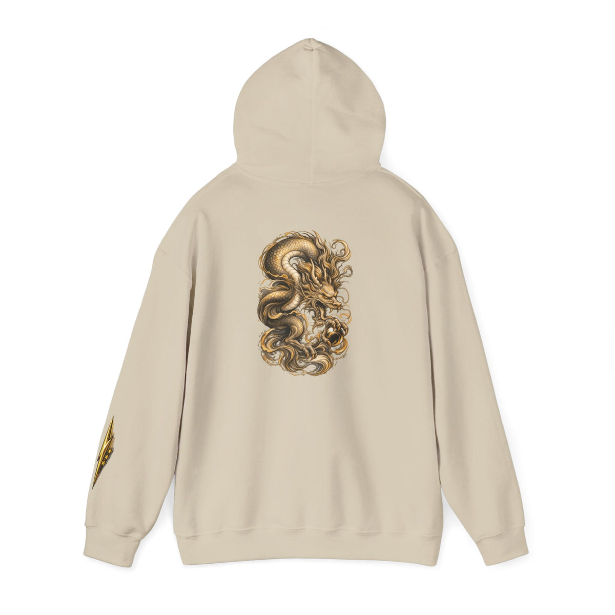 Hoodie — Golden Baroque Dragon Curl Graphic Back & Sleeve Hoodie