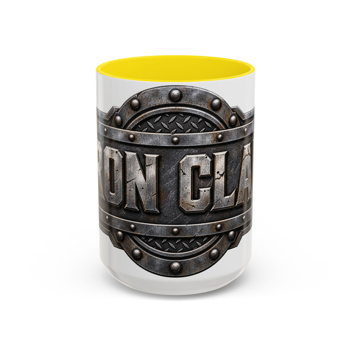 Metal Shield Coffee Mug — 'Iron Clad' Rustic Industrial Accent Mug