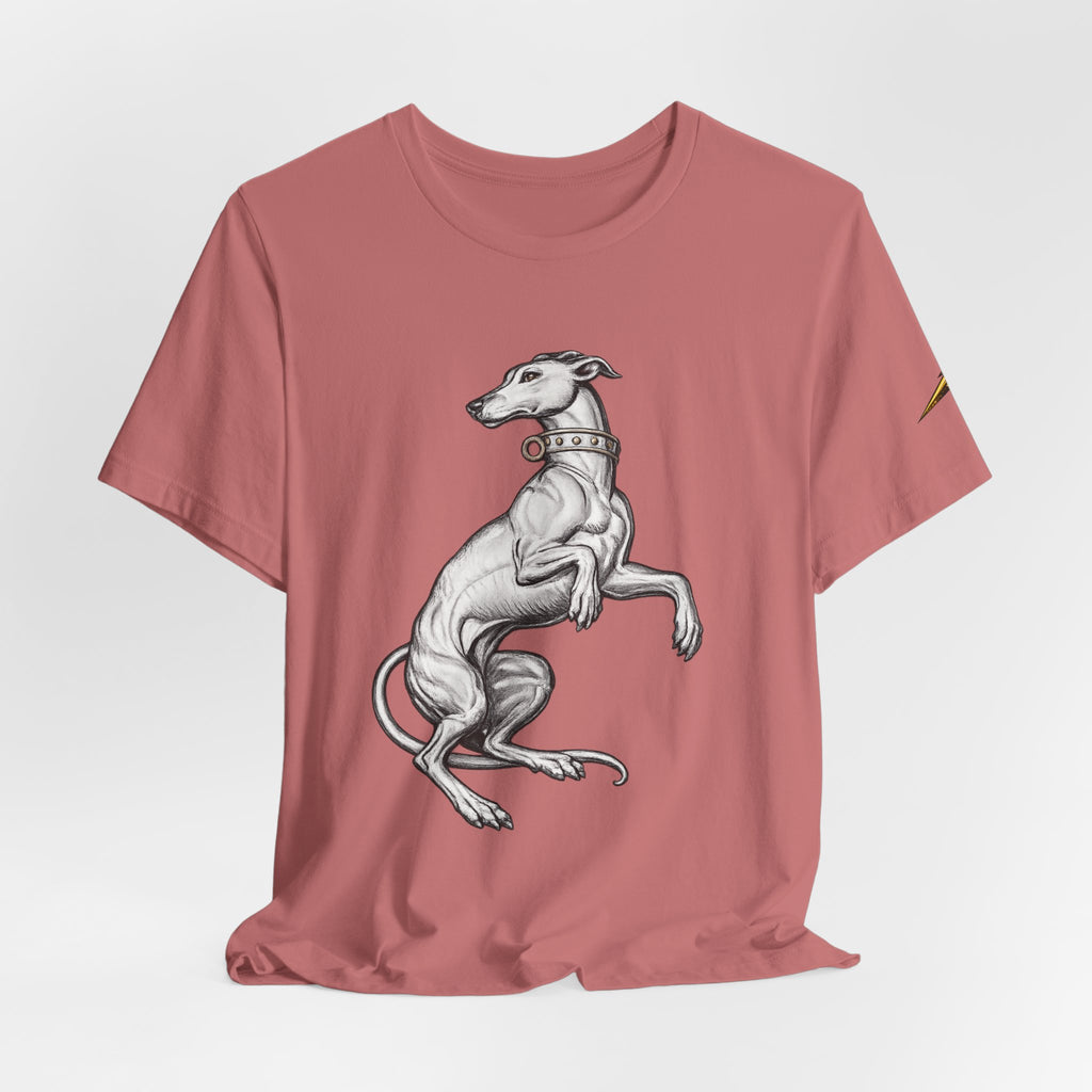 Greyhound Illustration T‑Shirt — Elegant Whippet Dog Art Tee