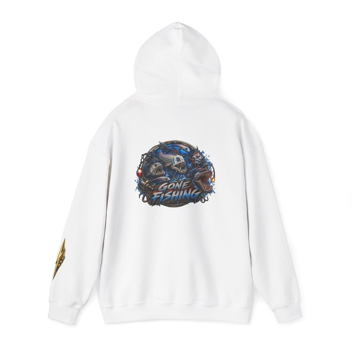 Fishing Skull Hoodie — "Gone Fishing" Graphic Pullover for Anglers