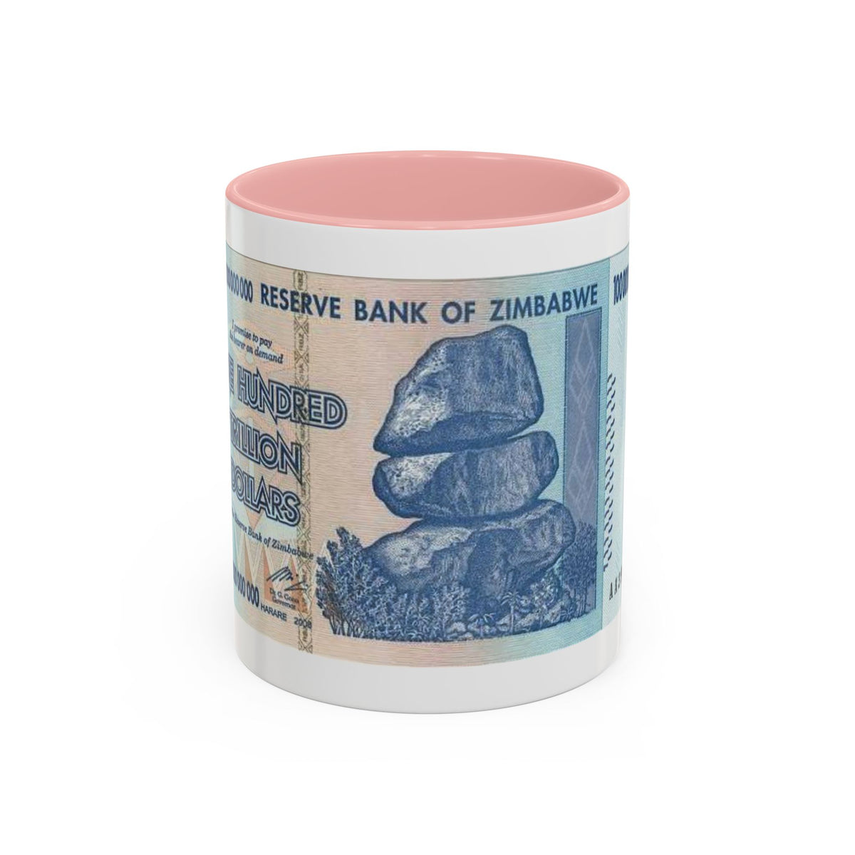 Zimbabwe Trillion Dollar Note Coffee Mug — Vintage Currency Accent Mug (11/15oz)
