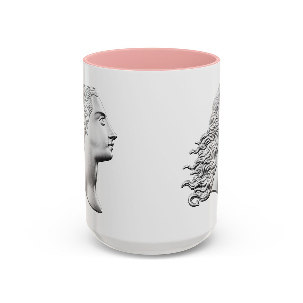 Classical Profile Accent Coffee Mug — Greek Goddess Bust Design (11/15oz)