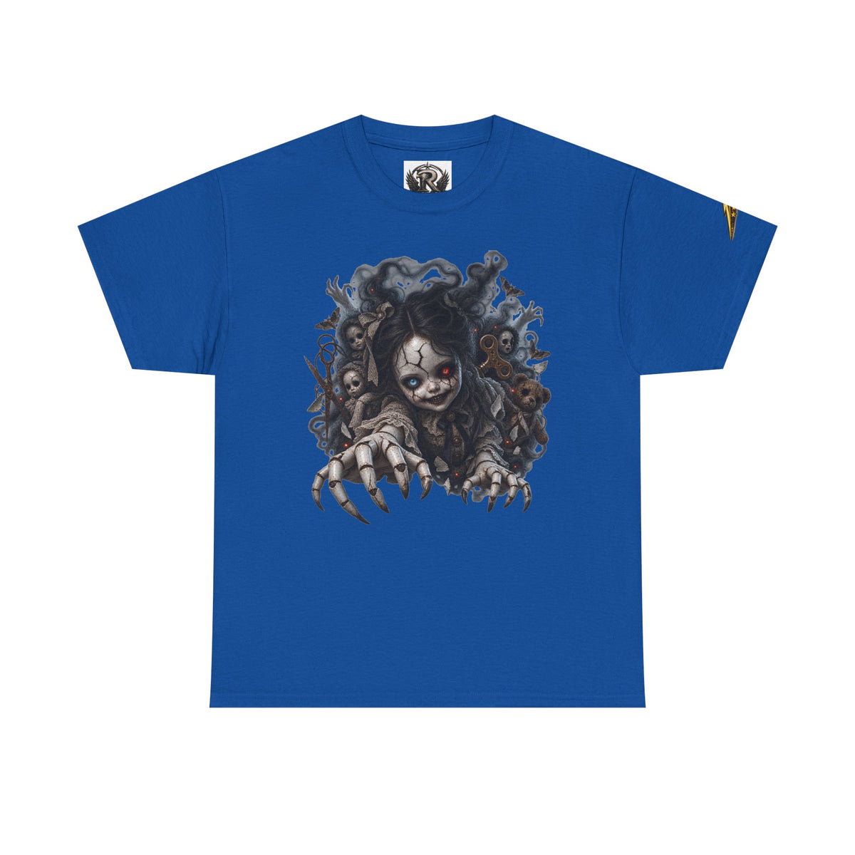 Creepy Claw Doll Graphic Tee — Dark Horror Monster Shirt