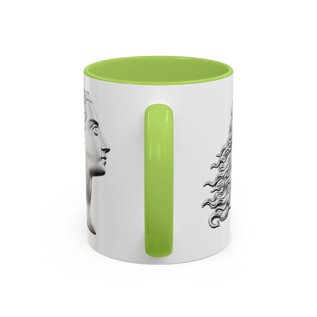 Classical Profile Accent Coffee Mug — Greek Goddess Bust Design (11/15oz)