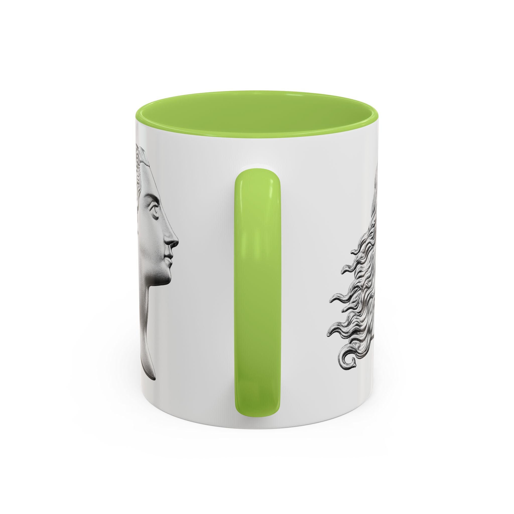 Classical Profile Accent Coffee Mug — Greek Goddess Bust Design (11/15oz)