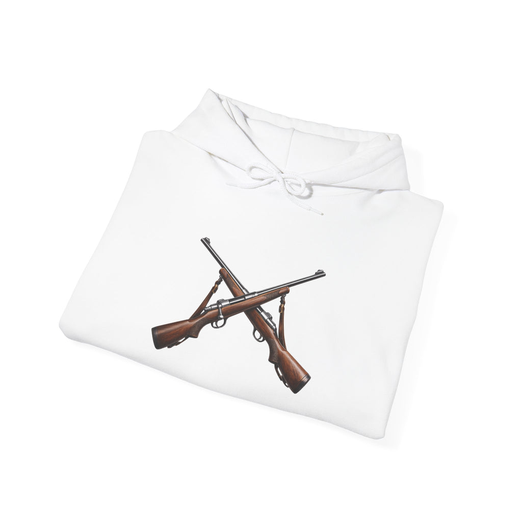 Rifle Crossed Graphic Hoodie — Vintage Hunting Pullover