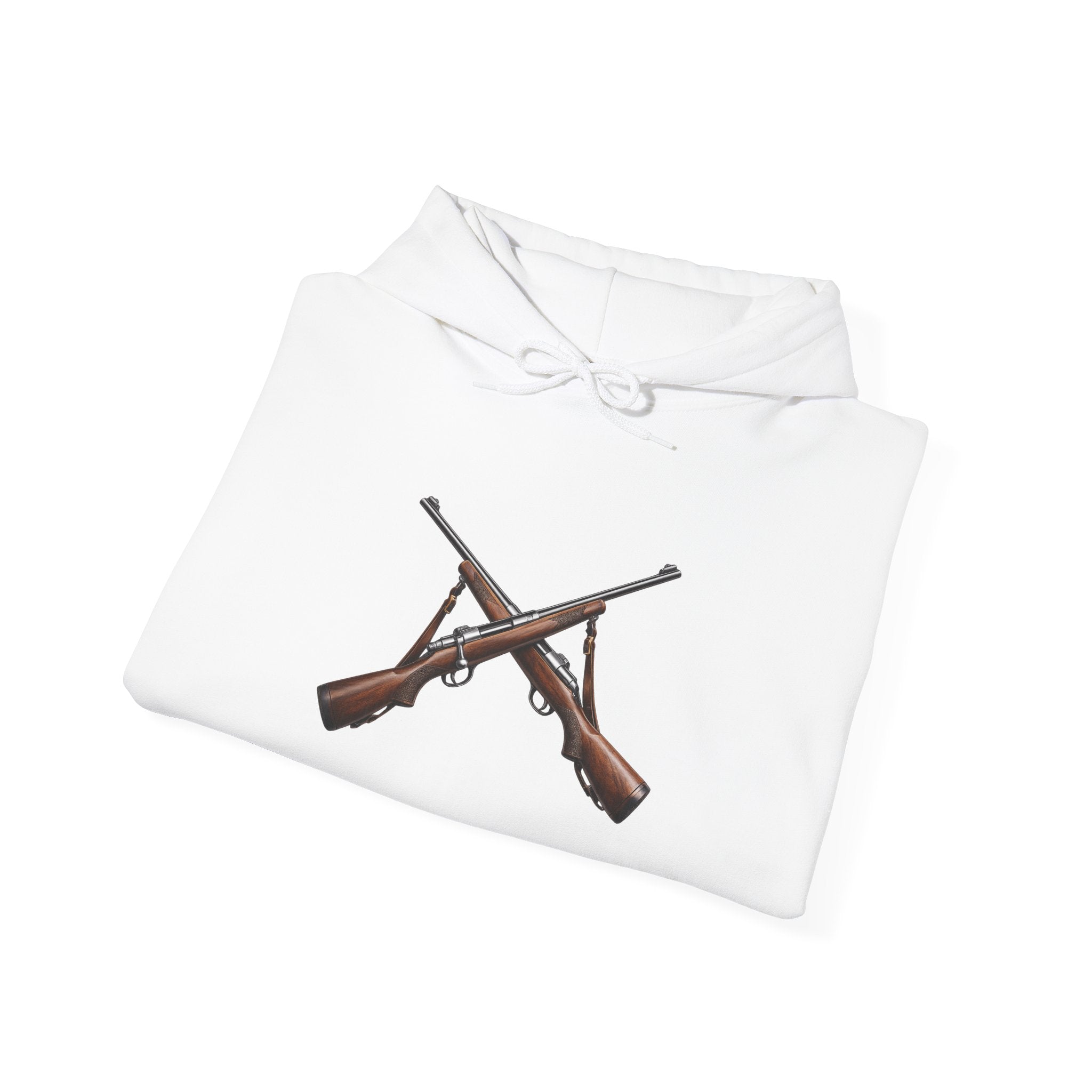 Rifle Crossed Graphic Hoodie — Vintage Hunting Pullover