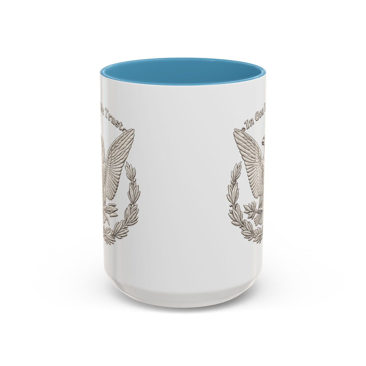 Eagle Emblem Coffee Mug — "In God We Trust" Accent Ceramic Mug (11/15oz)