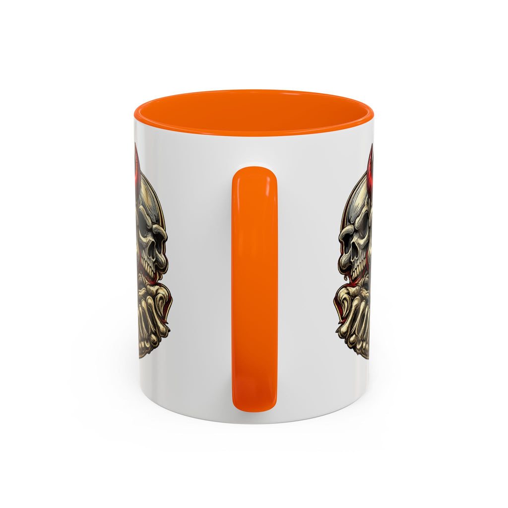 Devil Skull Accent Coffee Mug – Gothic Demon Skull Design (11/15 oz)