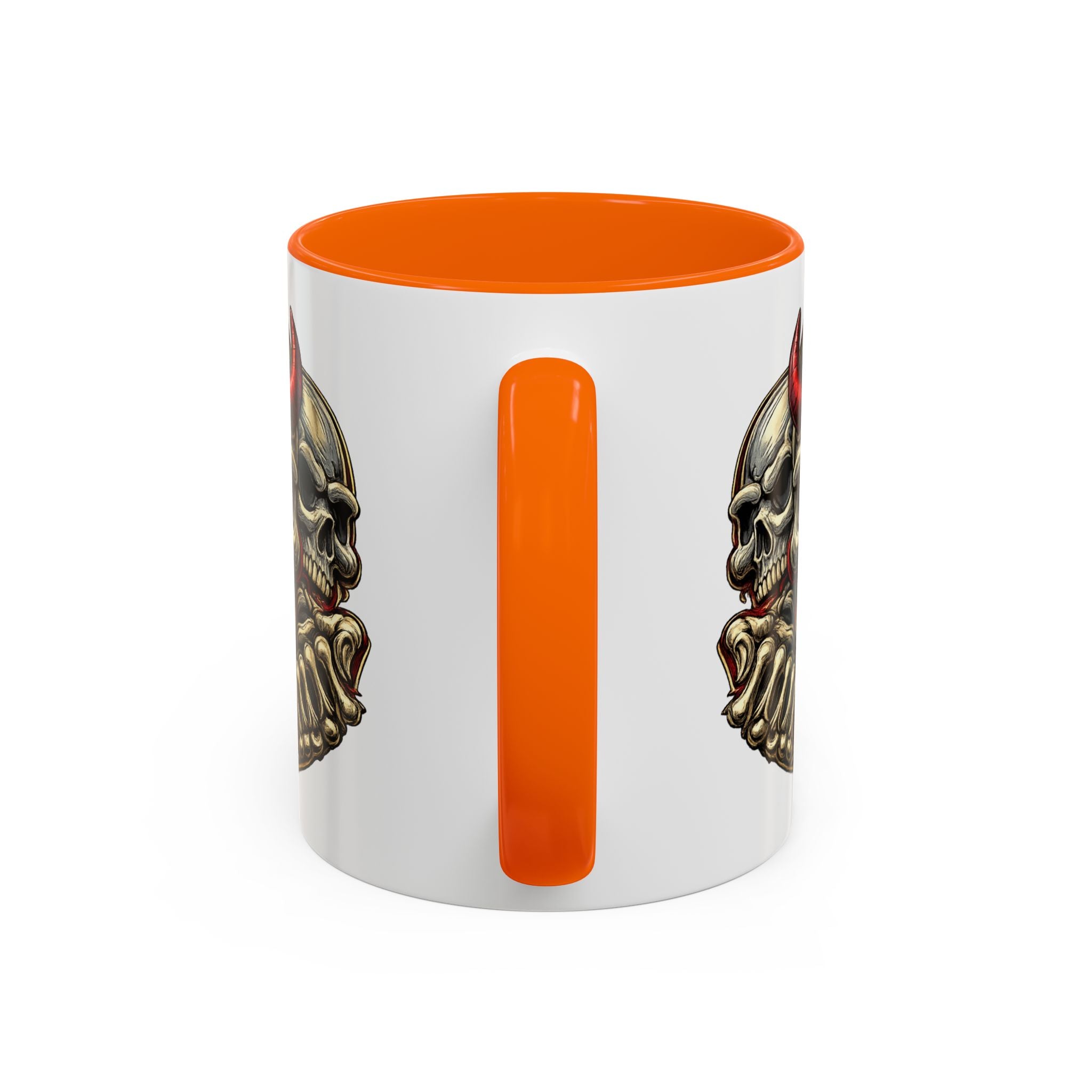 Devil Skull Accent Coffee Mug – Gothic Demon Skull Design (11/15 oz)