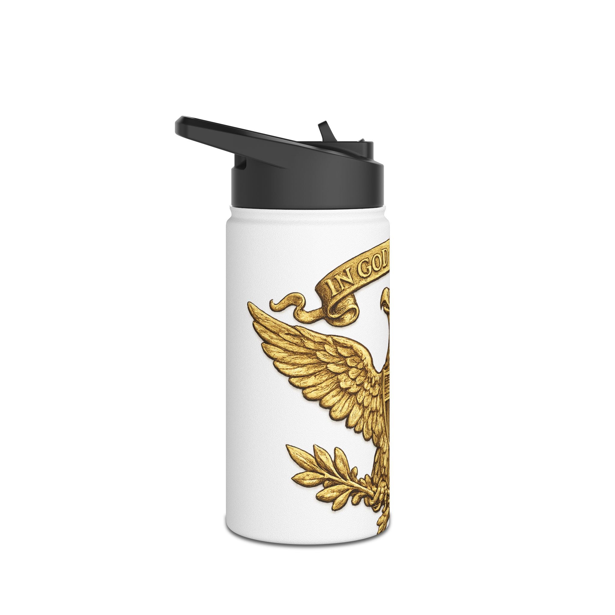 Patriotic Eagle Stainless Steel Water Bottle — "In God We Trust" Design