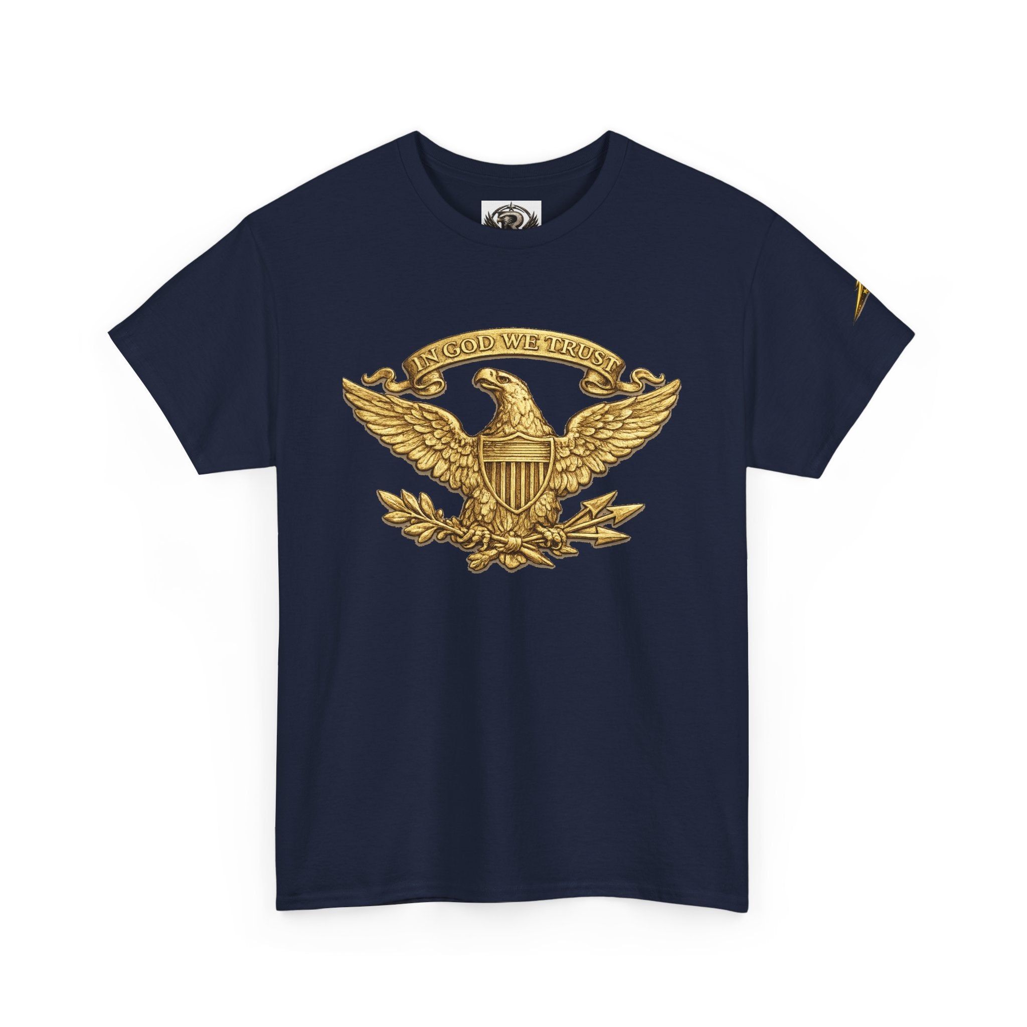 Eagle Crest T‑Shirt — Vintage Gold Eagle Emblem Patriotic Tee