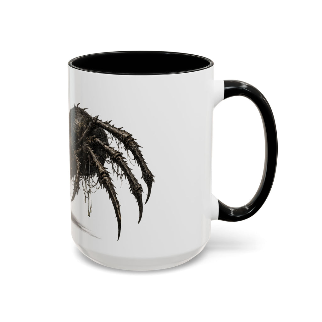 Spider Horror Accent Coffee Mug — Creepy Red-Eyed Arachnid Design (11/15oz)