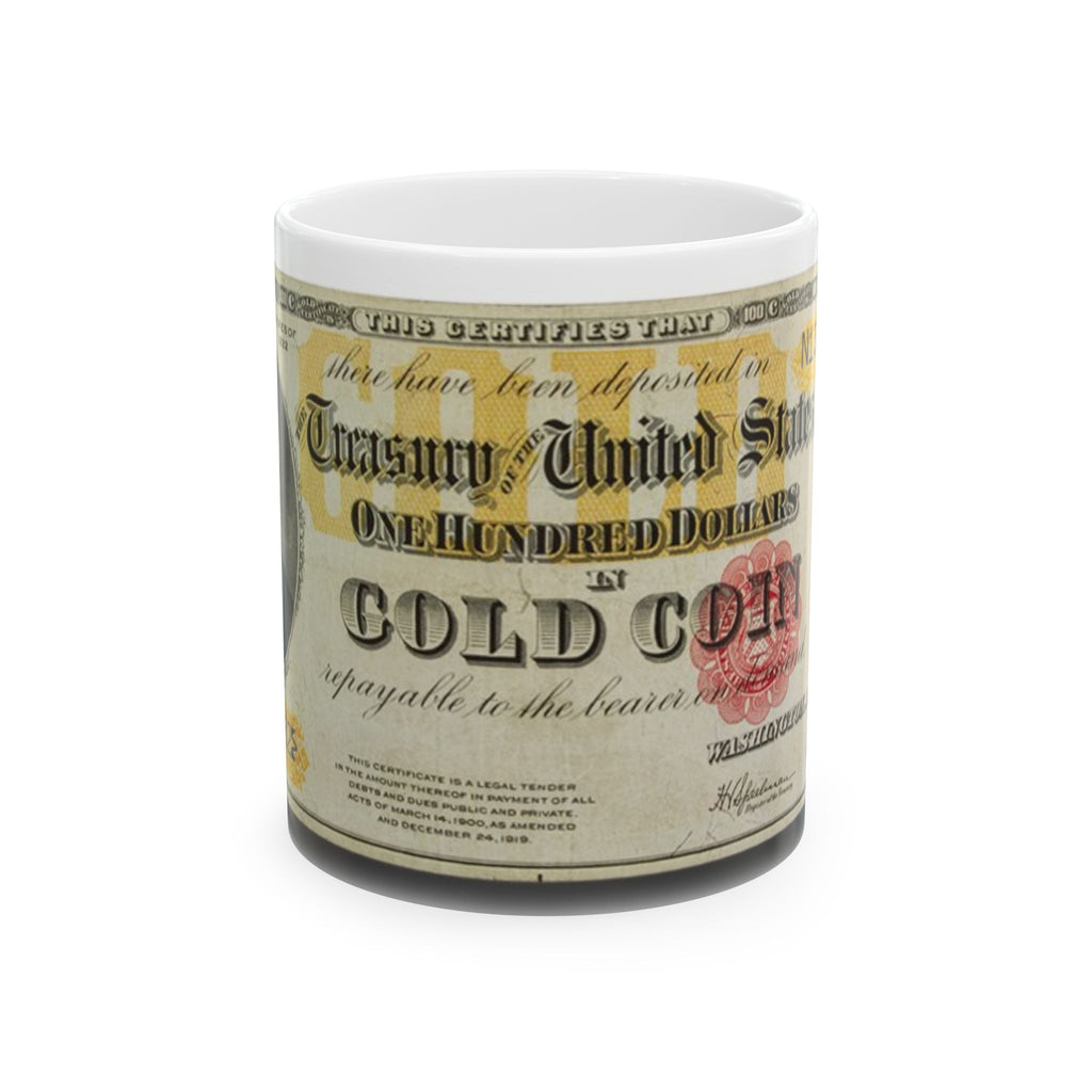 Gold Coin Vintage 1922 Gold Certificate Ceramic Mug — Retro Banknote Coffee Cup (11oz/15oz)