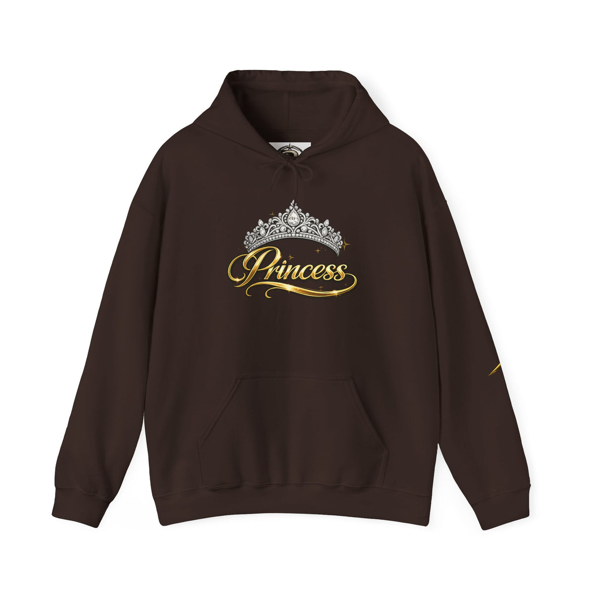 Princess Tiara Hoodie — Gold Script Crown Sweatshirt