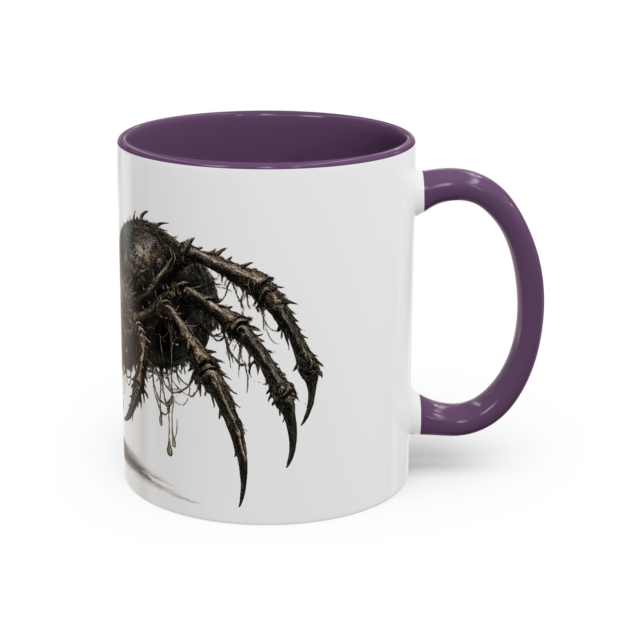 Spider Horror Accent Coffee Mug — Creepy Red-Eyed Arachnid Design (11/15oz)