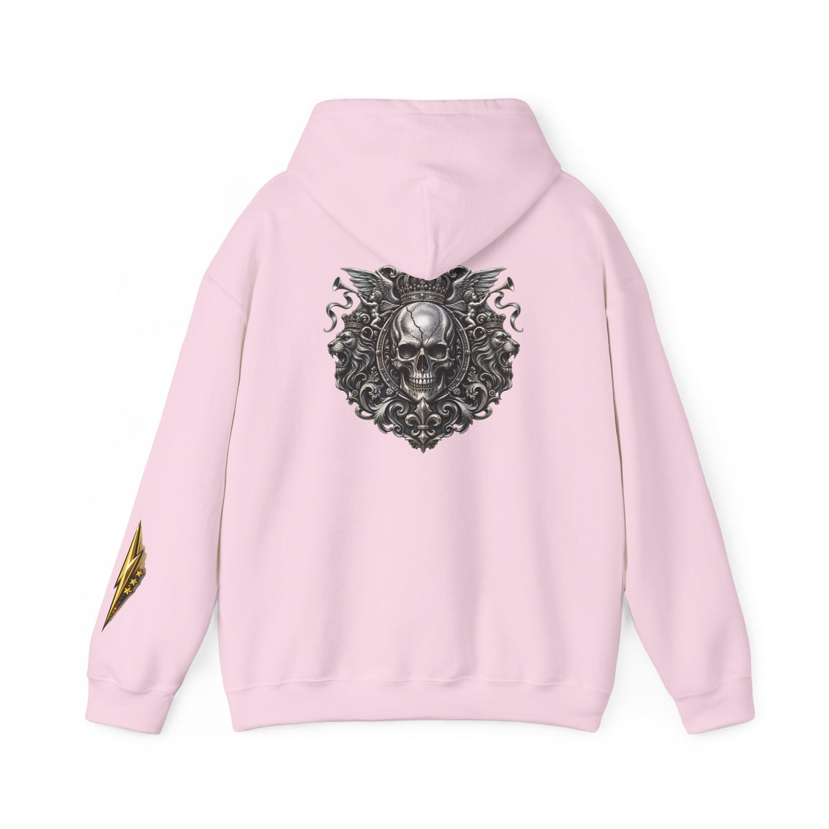 Skull Crest Hoodie – Gothic Ornate Skull Back Graphic Sweatshirt