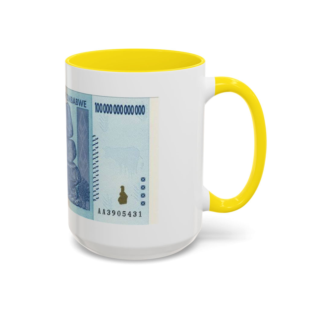 Zimbabwe Trillion Dollar Note Coffee Mug — Vintage Currency Accent Mug (11/15oz)