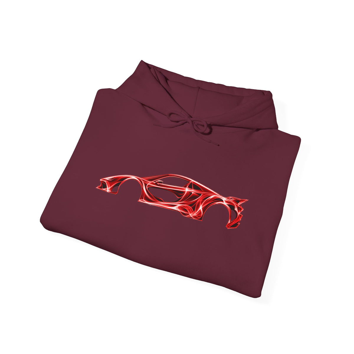 Car Silhouette Hoodie – Red Flame Sports Car Graphic