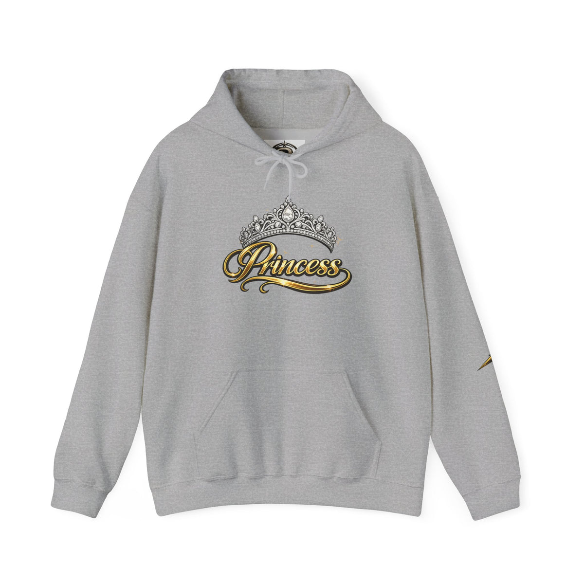 Princess Tiara Hoodie — Gold Script Crown Sweatshirt
