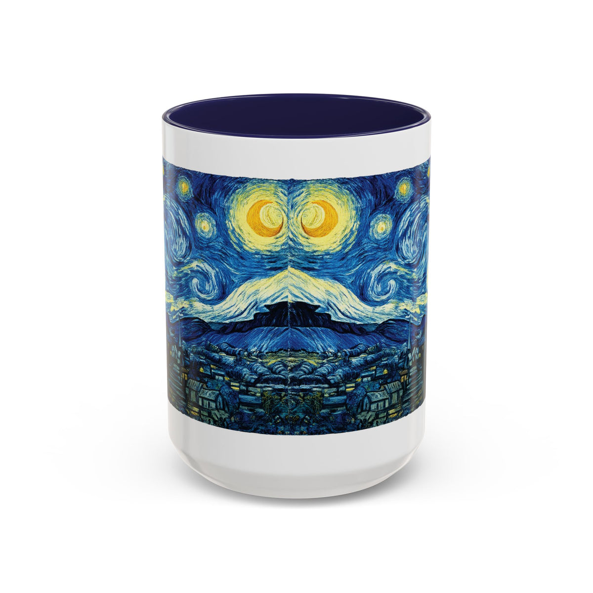 Starry Night Accent Coffee Mug — Van Gogh Style Night Sky Coffee Cup (11/15oz)