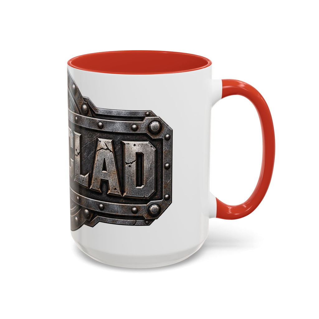 Metal Shield Coffee Mug — 'Iron Clad' Rustic Industrial Accent Mug