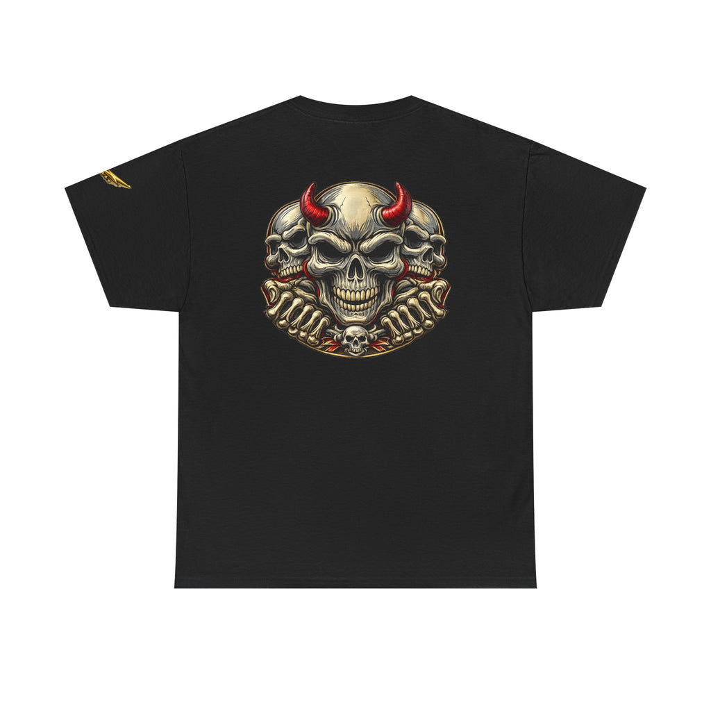 Devil Skull Tee — Red Horns Skull Graphic T-Shirt