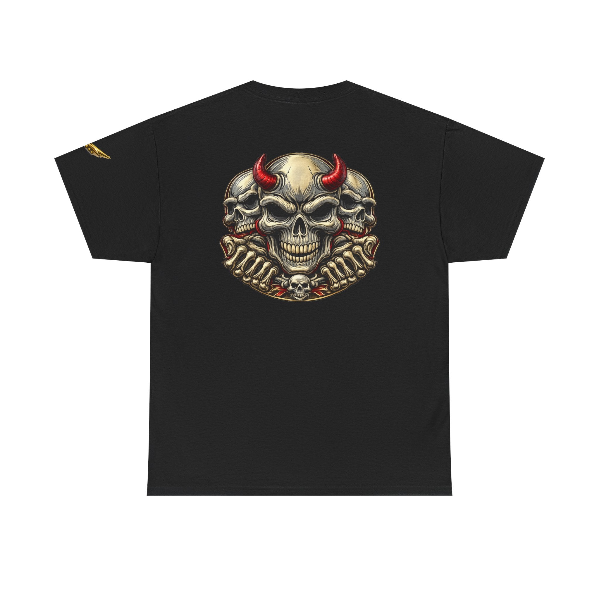 Devil Skull Tee — Red Horns Skull Graphic T-Shirt