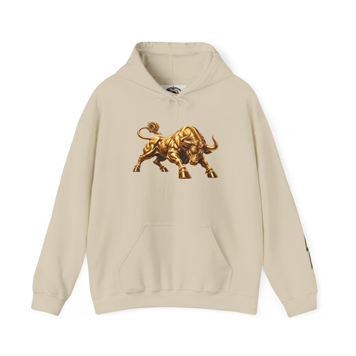 Gold Bull Hoodie — Metallic Charging Bull Graphic Hoody
