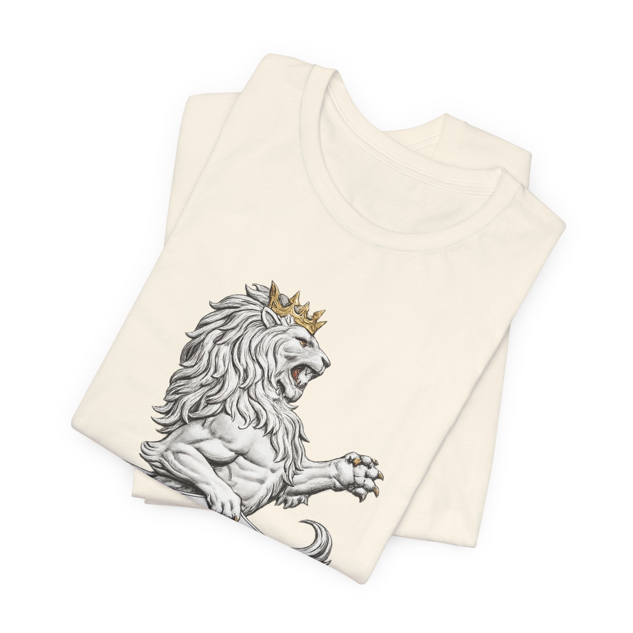 Lion Crest T-Shirt — Regal Sun Shield Graphic Tee