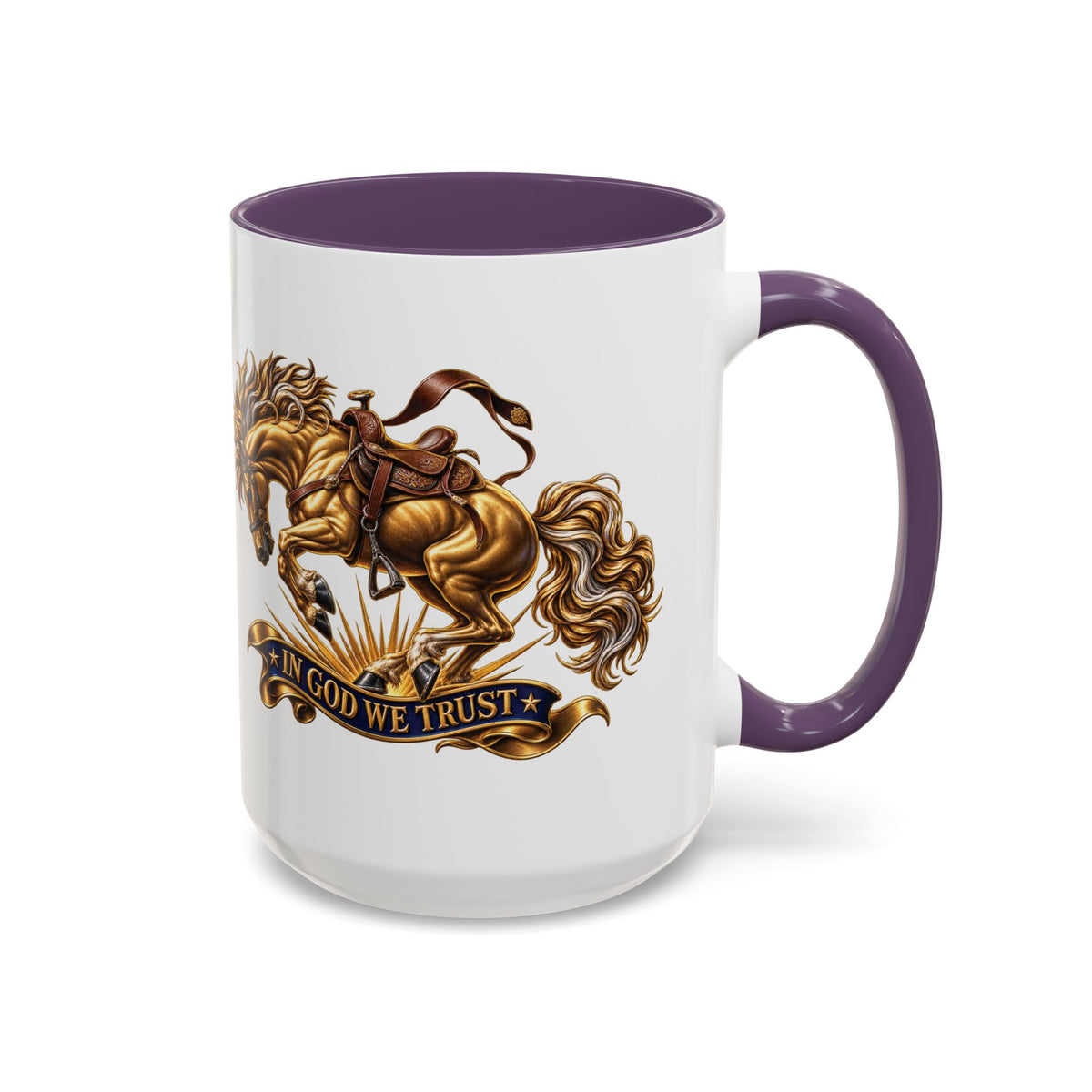 In God We Trust Golden Horse Accent Coffee Mug