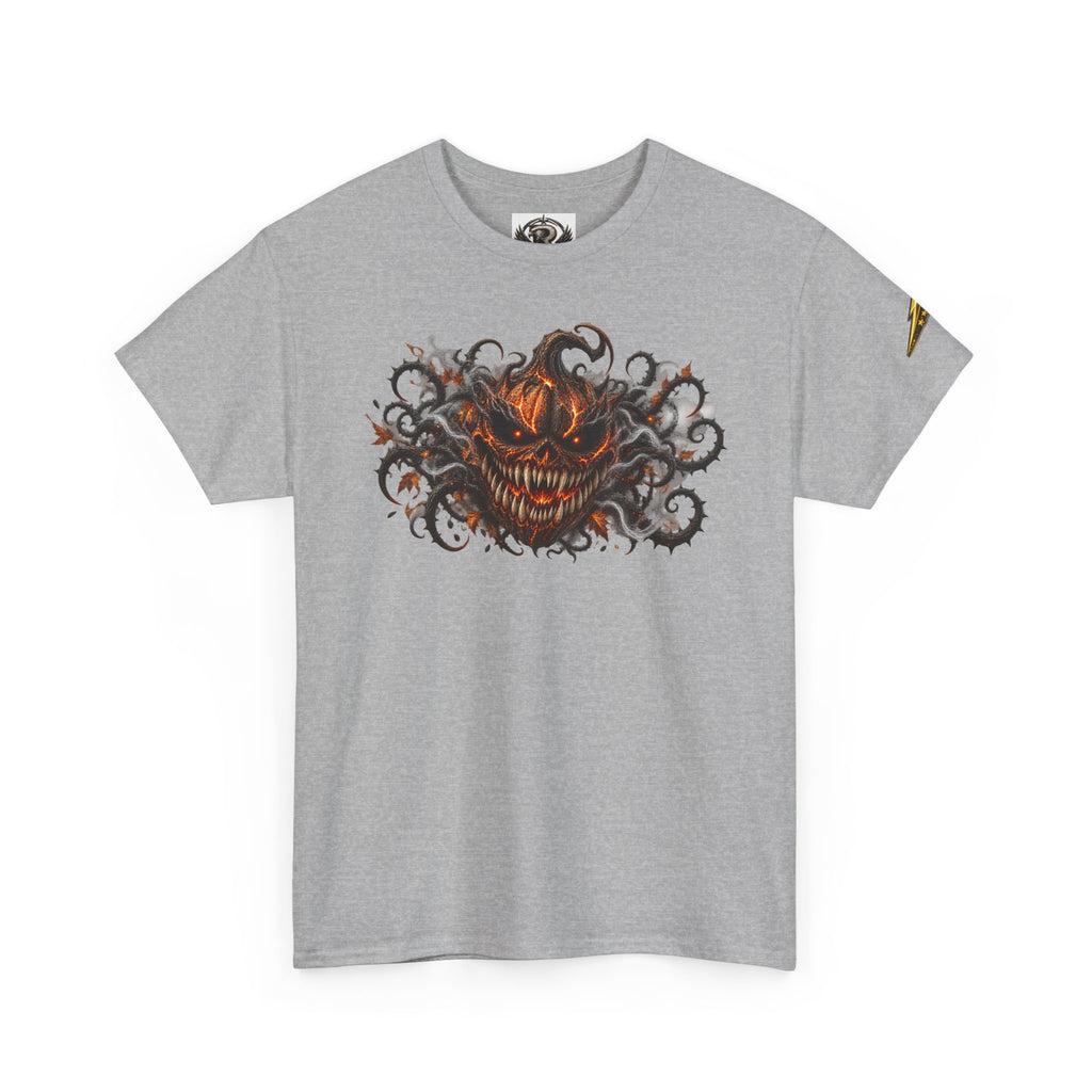 Graphic Tee — Fiery Pumpkin Demon Design (Halloween Horror Shirt)