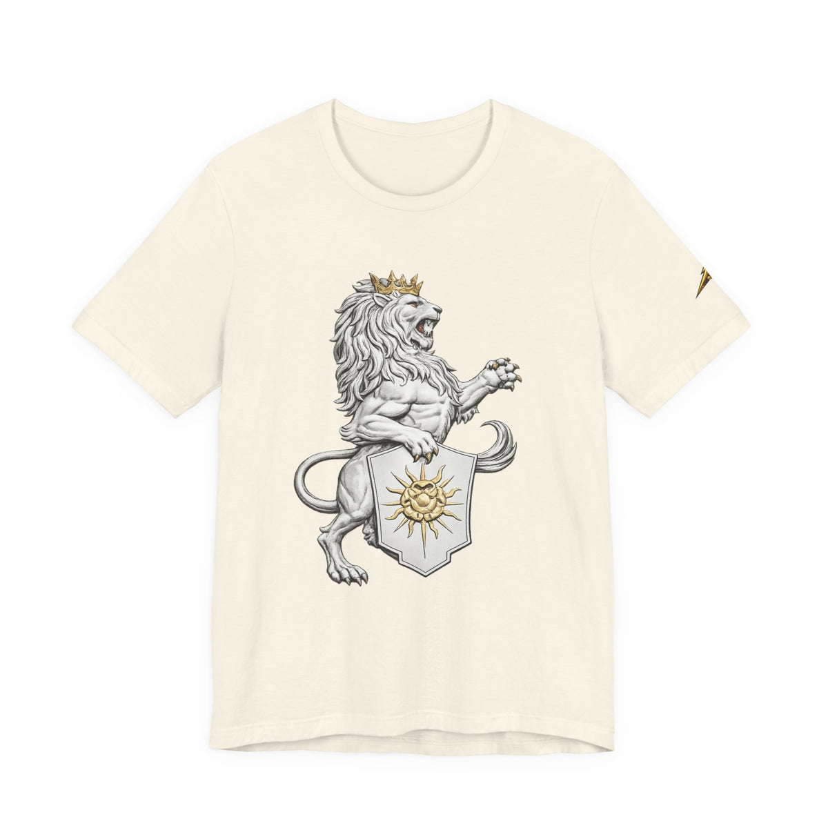 Lion Crest T-Shirt — Regal Sun Shield Graphic Tee