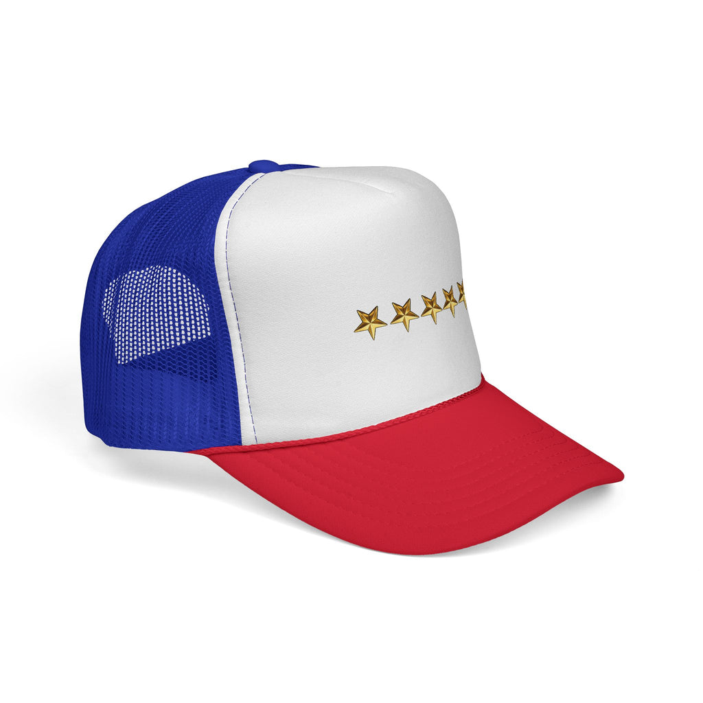 Five Gold Stars Trucker Cap — Embroidered Rating Hat
