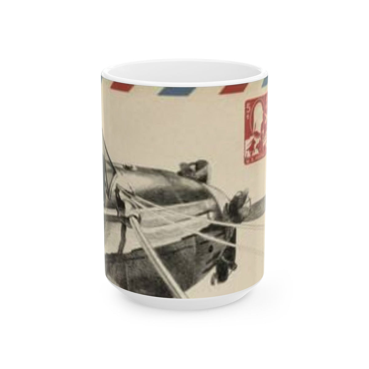 Vintage Airplane Ceramic Mug – Retro Airmail Pilot Coffee Cup (11oz, 15oz)